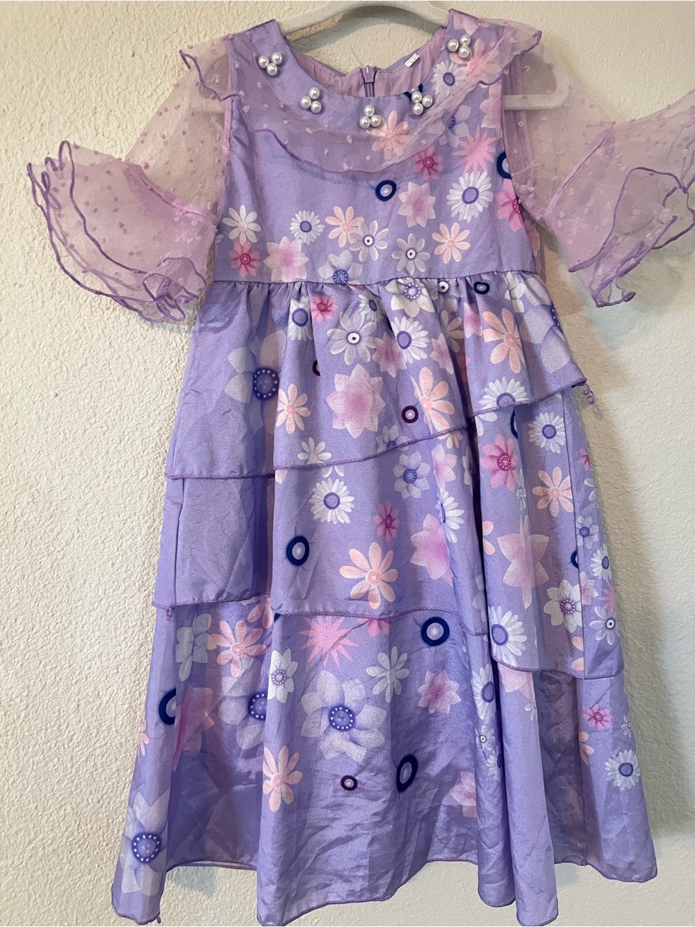 Isabela Encanto Girls Costume Dress Purple Floral 2-3T